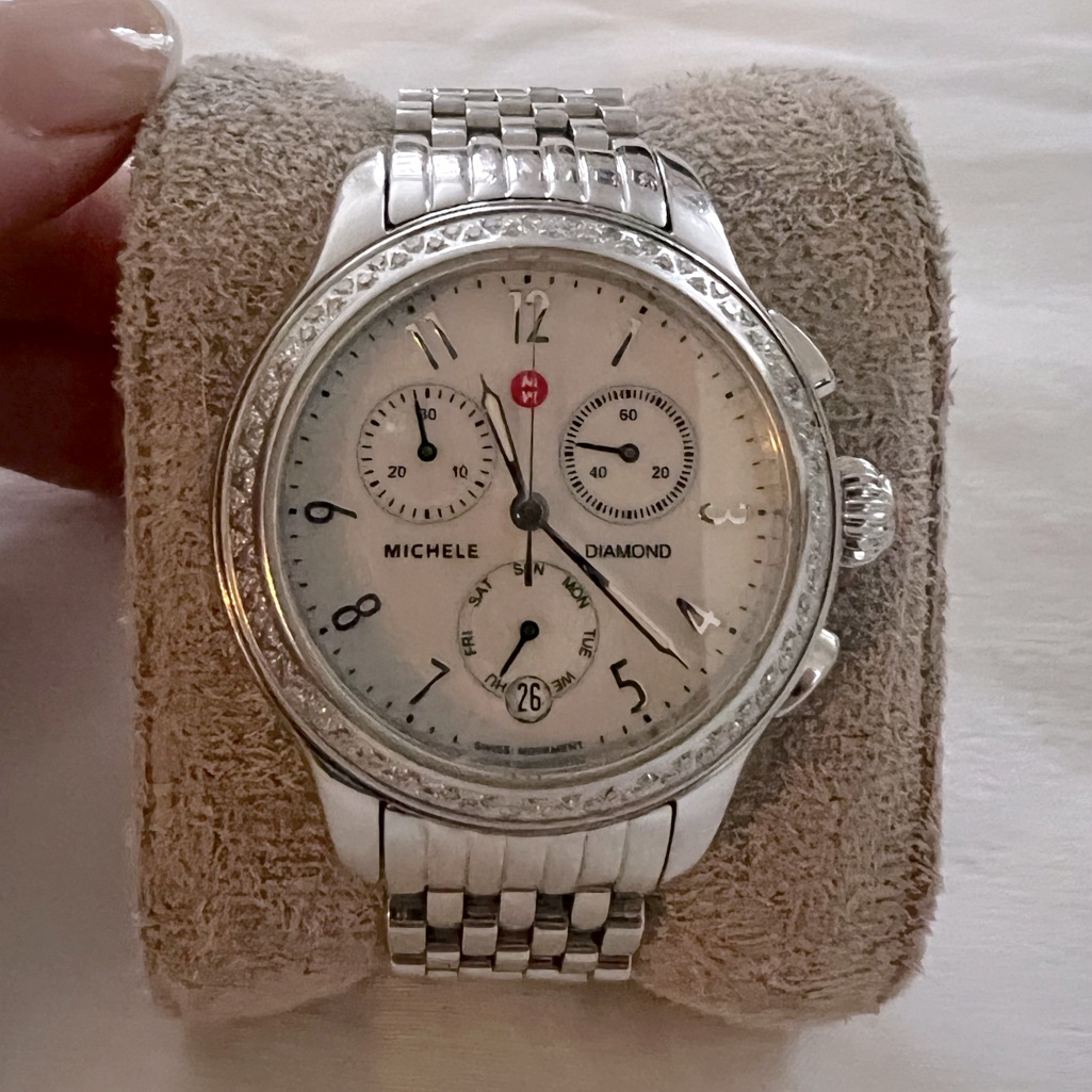 Michele Diamond Bezel Stainless Steel 38mm Watch